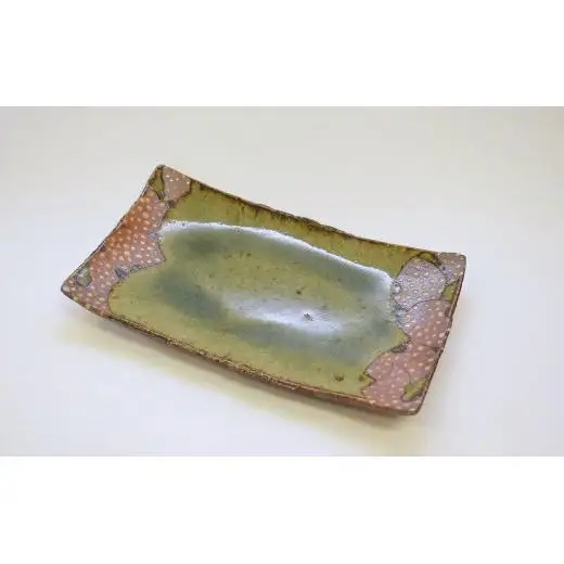 釉彩長角皿 和食器 長皿 陶芸品《受注制作》皿 中皿 長皿 長方形 和食器 おすすめ 手作り 食器 おしゃれ モダン 陶芸 陶器 陶芸作家