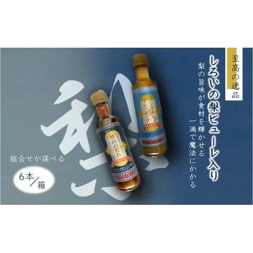 調味料詰め合わせ ノンオイルドレッシング4本 焼肉のたれ2本 6本セット 詰め合わせ 白井市産梨ピューレ入り サラダ 焼き肉 マリネ ピクルス ステーキソース ソース