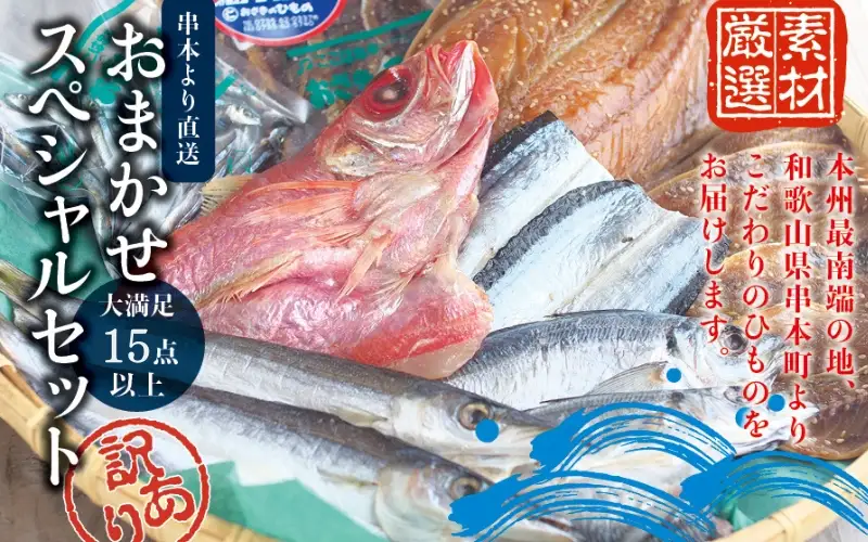 【訳あり干物セット】たっぷり15点以上！おざきのひもの「おまかせスペシャルセット」【冷凍】/ ひもの 干物 干物セット 個包装 イカ 一夜干し 訳あり わけあり【ozk103A-1】