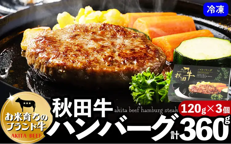 秋田牛ハンバーグ 360g（120g×3個）60P2603【東日本物産 】