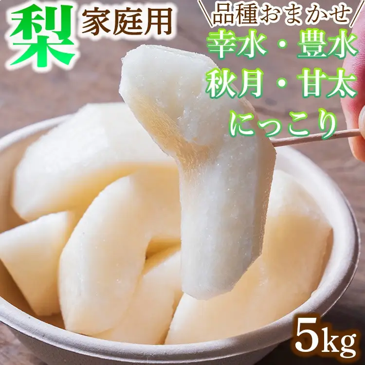 【家庭用】品種おまかせ 梨 5kg 幸水 豊水 秋月 甘太 にっこり ※2026年8月～発送 ※離島への配送不可 | 栃木県産 果物 フルーツ