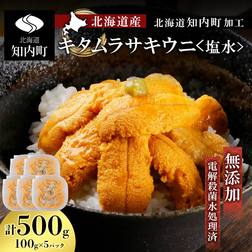 2026年発送予約 ☆北海道産☆塩水キタムラサキウニ 贅沢100g×5パックセット【マルタカ高橋商店】