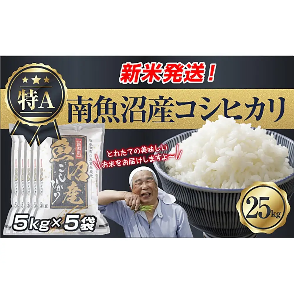 【令和8年産　新米予約】新潟県 南魚沼産 コシヒカリ お米 5kg×5袋 計 25kg 精米済み（お米の美味しい炊き方ガイド付き） お米 こめ 白米 こしひかり 食品 人気 おすすめ  魚沼 南魚沼 南魚沼市 新潟県産 新潟県 精米 産直 産地直送【2026年10月中旬より1ヶ月以内に順次発送予定】