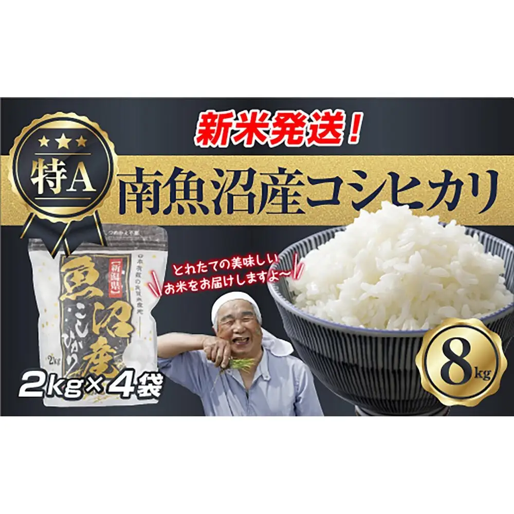 【令和8年産　新米予約】新潟県 南魚沼産 コシヒカリ お米 2kg×4袋 計 8kg 精米済み（お米の美味しい炊き方ガイド付き） お米 こめ 白米 こしひかり 食品 人気 おすすめ 魚沼 南魚沼 南魚沼市 新潟県産 新潟県 精米 産直 産地直送【2026年10月中旬より1ヶ月以内に順次発送予定】