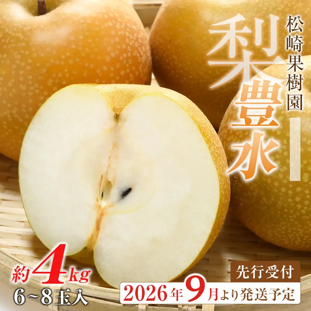 【2026年発送】梨「豊水」約4kg（6～8玉入）【松崎果樹園】 ｜ 梨 