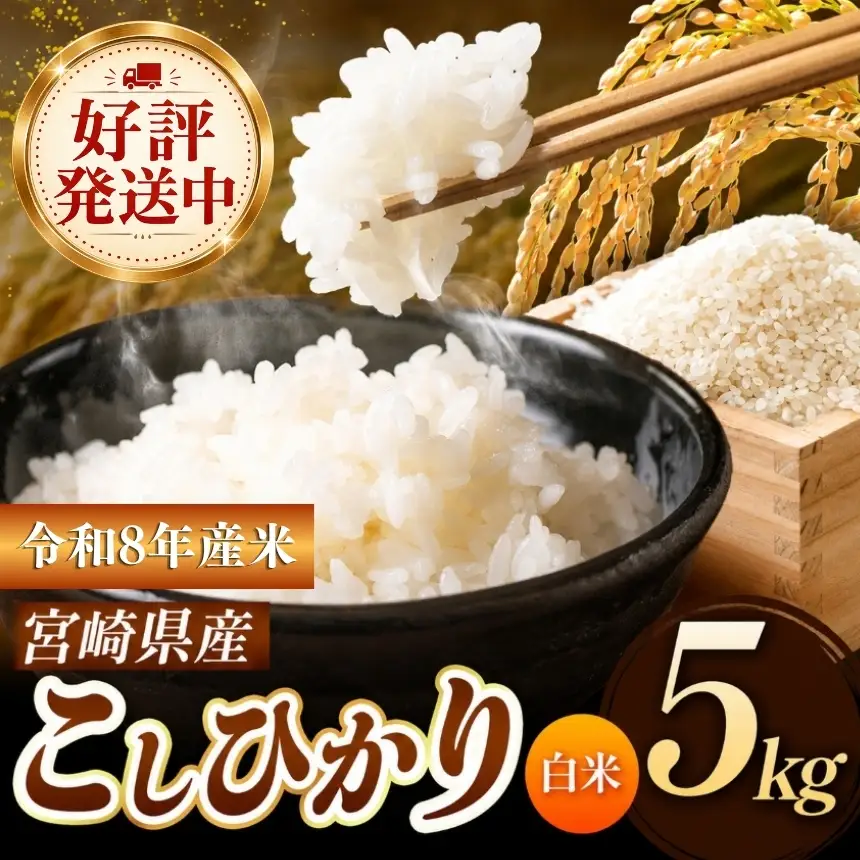 令和8年産  こしひかり 5kg （白米） 宮崎県産 