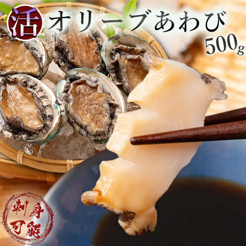【配送不可地域:北海道・東北・沖縄県・離島】オリーブあわび 約500g(5個入り前後)