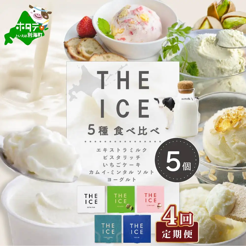 【毎月4回定期便】【THE ICE】5種食べ比べ 5個セット【CJM040206】