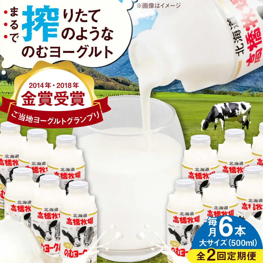【全2回定期便】ミルク工房 飲むヨーグルト  大サイズ 6本 ヨーグルト [AJAI047]