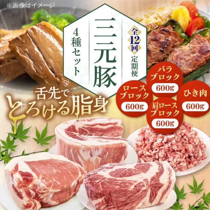 【全12回定期便】平田牧場 4種 セット 豚肉 詰め合わせ セット [AJAP053]