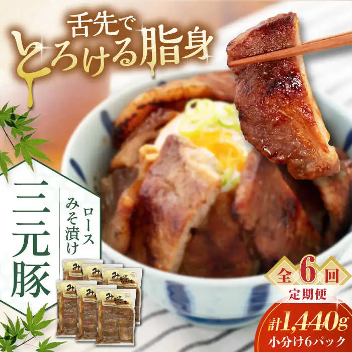 【全6回定期便】平田牧場 ロース みそ漬け 18枚 (3枚×6P)  豚肉 ロース 小分け [AJAP064]