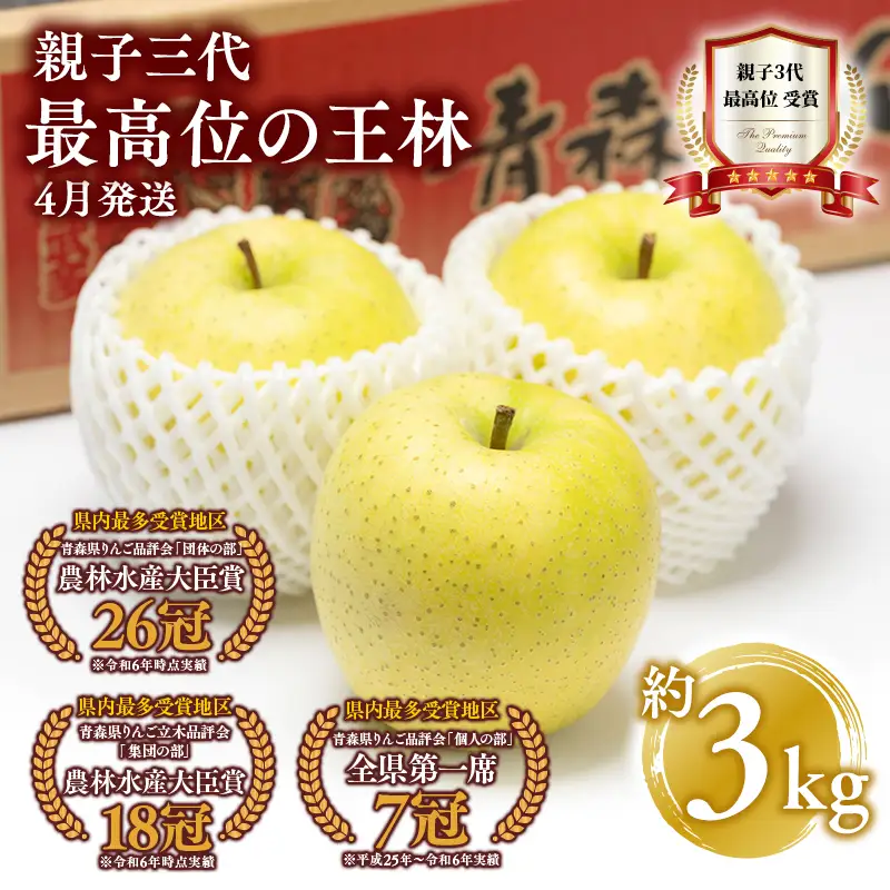 りんご  王林 約3kg  [hi-0003-026]