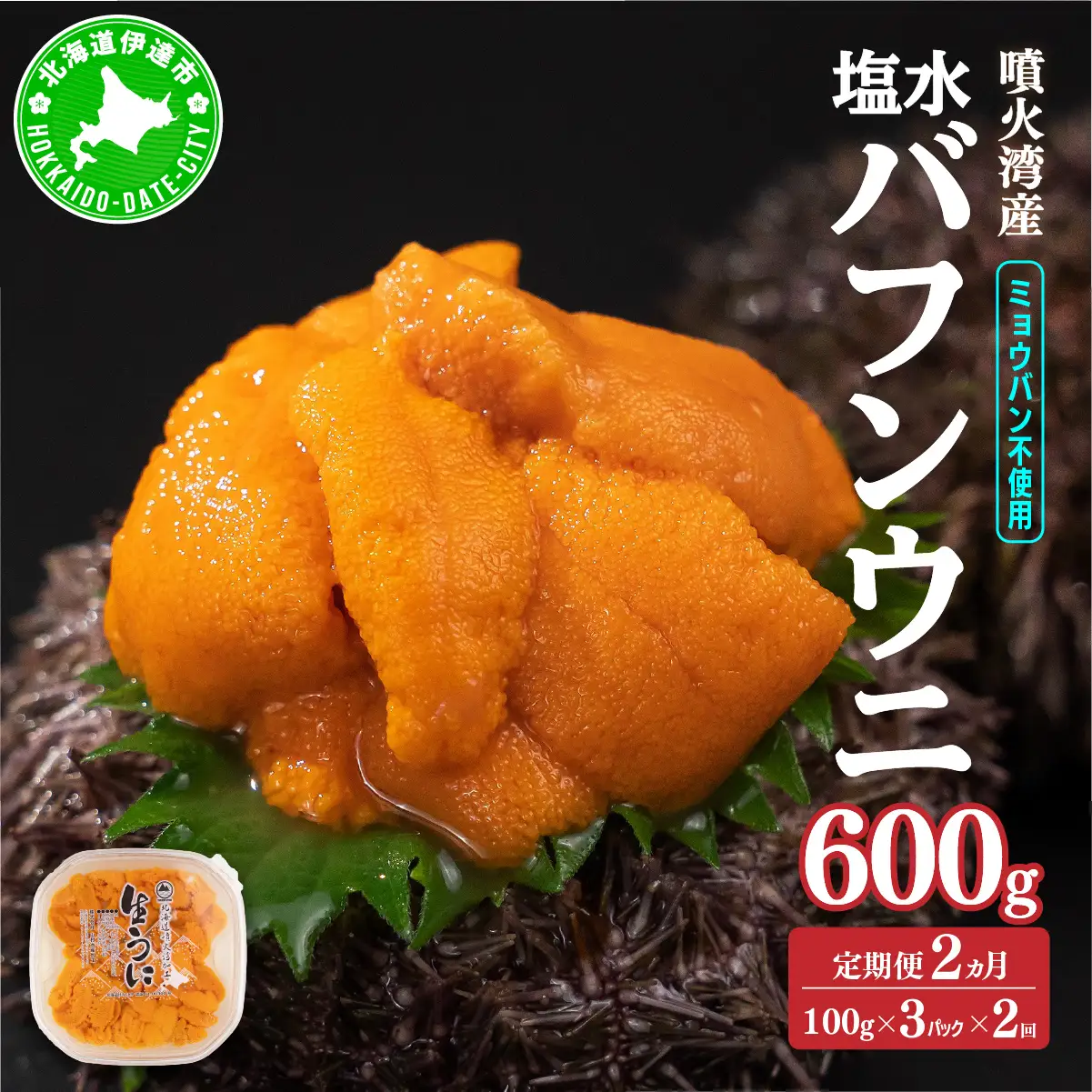 【定期便2カ月】北海道 噴火湾産 塩水 バフンウニ 100g 3パック 《アフター保証付き》