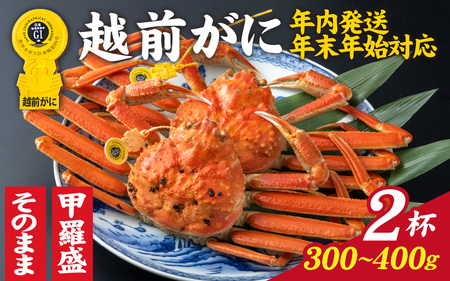 【先行予約】選べる！美味しさ直送【成前特選】越前かに（300～400g）×2杯【年内発送・年末年始対応】【E-028032】/ 越前がに 越前がに