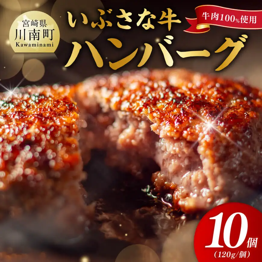 いぶさな牛ハンバーグ 10個 【 宮崎県産 牛 ハンバーグ 黒毛和牛 】