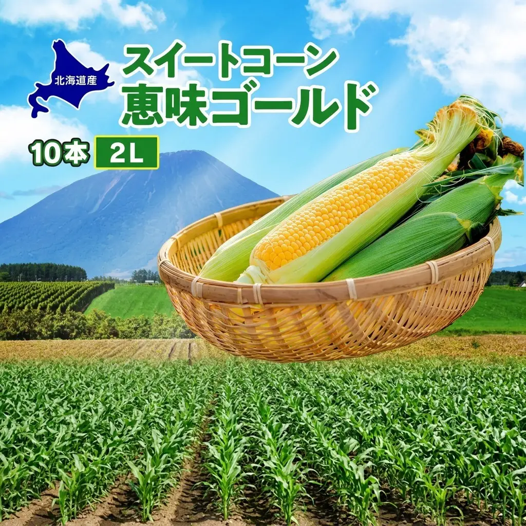 とうもろこし めぐみゴールド スイートコーン 北海道産 とうもろこし【2Lサイズ 10本】【先行予約】