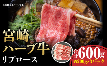 宮崎ハーブ牛リブロース2mmスライス 合計600g ハーブ牛 ロース