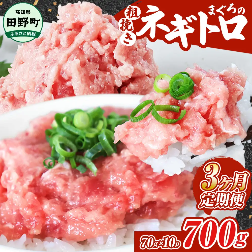 まぐろのネギトロ 700g（70g×10パック）×3ヶ月定期便 ≪カネアリ水産≫ 