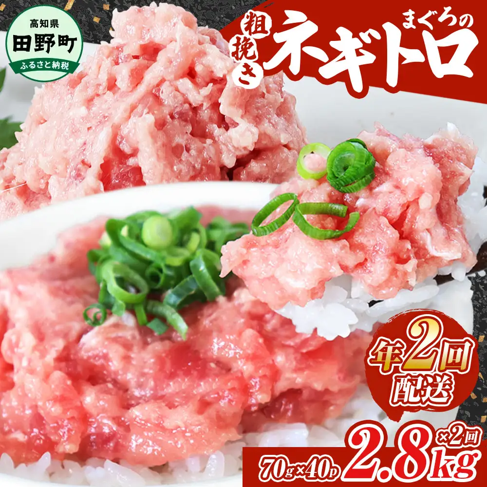 まぐろのネギトロ 2,800g（70g×40パック）×年2回配送  ≪カネアリ水産≫