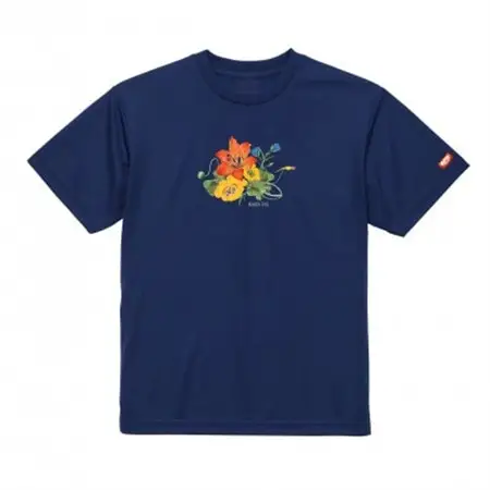 JTTA公認　卓球ユニフォーム【男女兼用(ドライ):Lサイズ】フラワー　インディゴ_装飾品・工芸品  洋服 _【1518840】