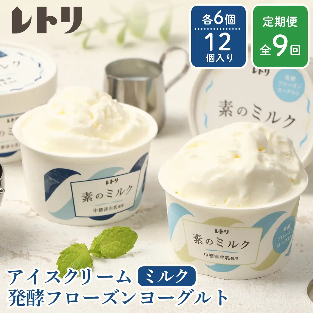 北海道 プレミアムミルクアイスクリーム×6個とフローズンヨーグルト×6個セット計12個　９ｶ月定期便【1115302】