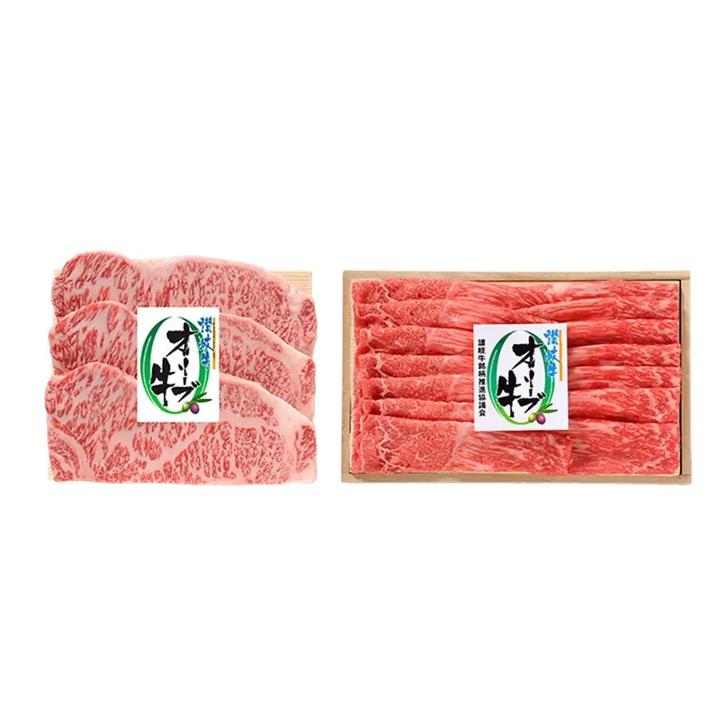 オリーブ牛モモしゃぶしゃぶ＆ステーキセット 牛肉 お肉 