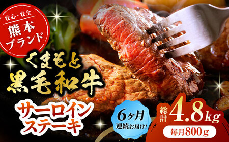 【6回定期便】黒毛和牛サーロイン ステーキ用 約800g（約200g×4枚）くまもと黒毛和牛【吉里精肉】[ZEW070]