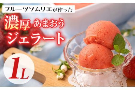 採れたて!福岡産濃厚あまおうジェラート 業務用 (1L) 苺 いちご イチゴ アイス アイスクリーム 手作り スイーツ ＜離島配送不可＞【ksg0131】【南国フルーツ】