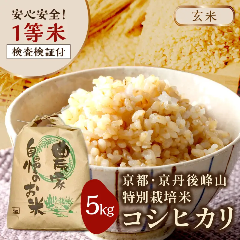 2026年産 京都・京丹後峰山 特別栽培米コシヒカリ 5kg 【玄米】 1等米 検査済証付 米 ふるさと納税 コシヒカリ ふるさと納税 白米 ふるさと納税 お米 ご飯 ごはん おいしい コメ コシヒカリ