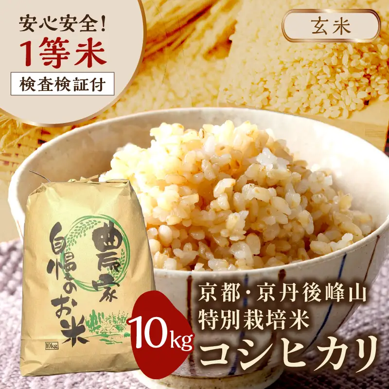 2026年産 京都・京丹後峰山 特別栽培米コシヒカリ 10kg 【玄米】 1等米 検査済証付 米 ふるさと納税 コシヒカリ ふるさと納税 白米 ふるさと納税 お米 ご飯 ごはん おいしい コメ コシヒカリ
