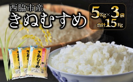 【ブランド米 きぬむすめ】精米15kg（5kg×3袋）／29-12