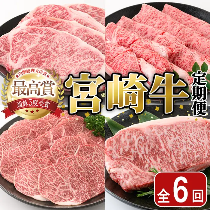 ＜全6回・定期便＞宮崎牛定期便(ロースステーキ・600g、肩焼肉・400g、ももバラすき焼き・600g、ワンポンドステーキ・454g、ロースステーキ・600g、肩ロースすき焼き・400g)A4 A5 国産 牛肉 宮崎県産 黒毛和牛 国産 牛肉 宮崎県産 黒毛和牛【SJ011】【日本ハムマーケティング株式会社】