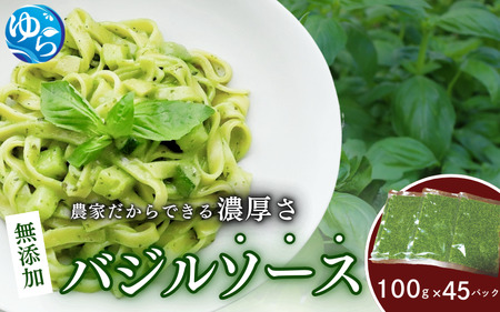お得なパック入り45袋　農家だからできる濃厚『 バジルソース　ジェノベーゼ』【fmlb052】