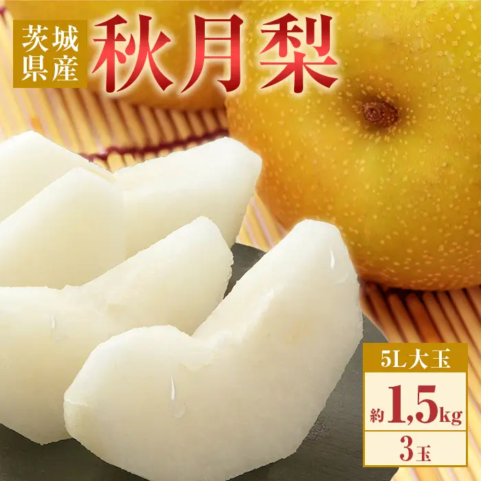 353 秋月梨 約1.5kg 3玉 5L 大玉 梨 なし あきづき 【先行予約 2026年 9月中旬ころより順次発送予定】