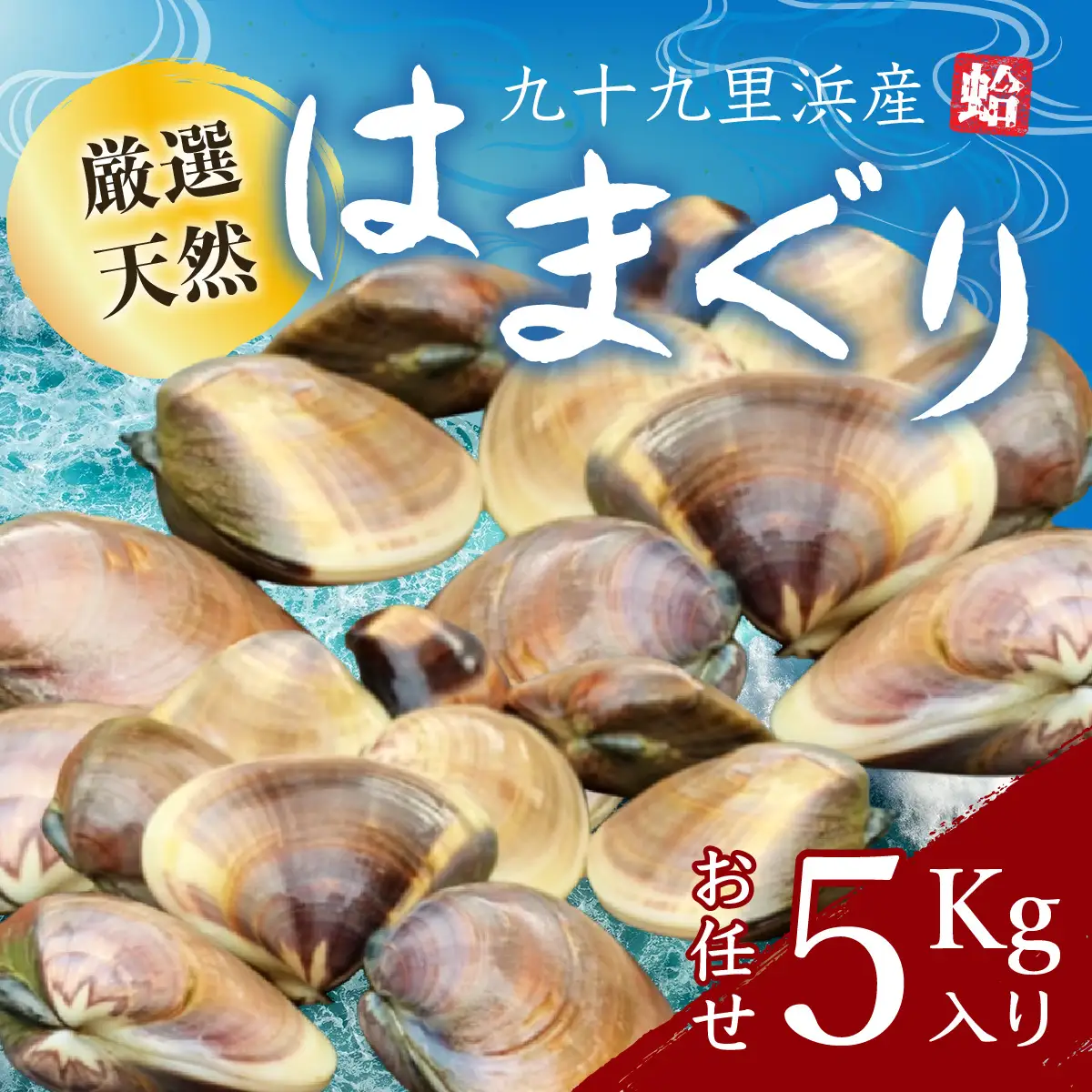 九十九里浜産活天然はまぐりサイズお任せ5kg入り SMBB003