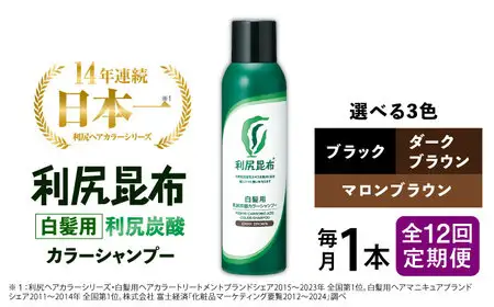 【全12回定期便】［白髪用］利尻炭酸カラーシャンプー 糸島市 / 株式会社ピュール ヘアケア シャンプー [AZA050]