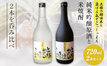 上勝の棚田米と湧水と負けん気でこっしゃえた純米吟醸原酒と米焼酎のセット 720ml×2本 高鉾建設酒販事業部 《30日以内に出荷予定(土日祝除く)》|酒日本酒米焼酎本格焼酎アルコールsake酒日本酒米焼酎本格焼酎アルコールsake酒日本酒米焼酎本格焼酎アルコールsake