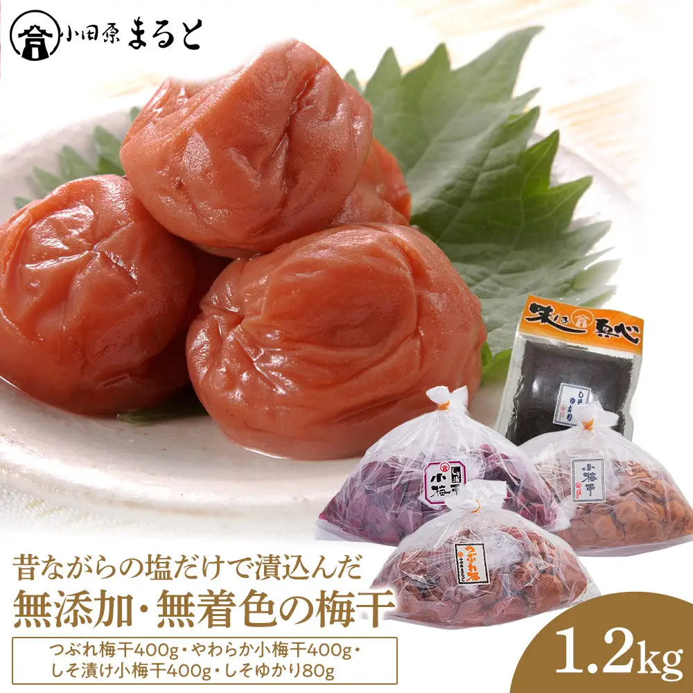 昔ながらの塩だけで漬込んだ無添加・無着色の梅干1.2kg【梅干 ウメボシ うめぼし 】