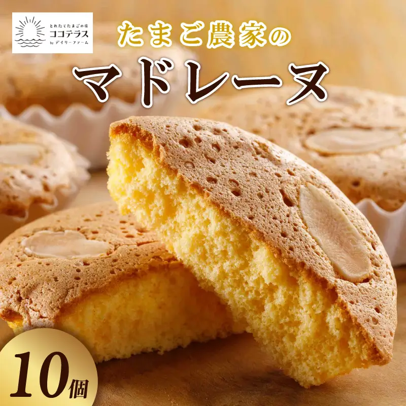 たまご農家 マドレーヌ（10個）ふるさと納税 ふんわり食感 マドレーヌ ココテラス 洋菓子 デイリーファーム デザート スイーツ 人気 たまごとバター こだわりスイーツ ティータイム アフターヌーンティー ギフト 人気 焼き菓子 手土産