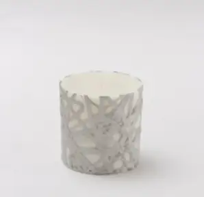 アロマ和ろうそく灯之香中サイズ(銀・森林)【伝統工芸品 越前和紙 灯り 香り 癒し カモミール 森林】[B-032005]