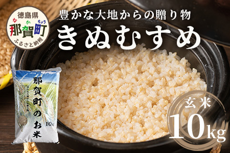 「令和6年産 新米 先行受付」 那賀町相生産 きぬむすめ 玄米 10kg 1袋 「2024年10月上旬より発送」 【徳島 那賀 国産 徳島県産 お米 こめ おこめ 米 ご飯 ごはん 玄米 10キロ 和食 おにぎり お弁当 おいしい 玄米 食べて応援 お取り寄せ 産地直送】YS-37