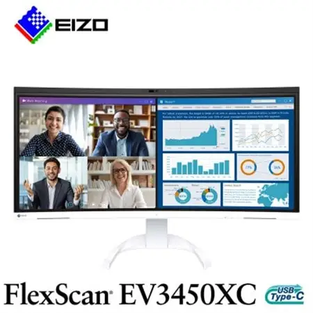 【国内生産】EIZO 34.1型曲面モニター FlexScan EV3450XC ホワイト_家電製品 パソコン・周辺機器  _【1512947】