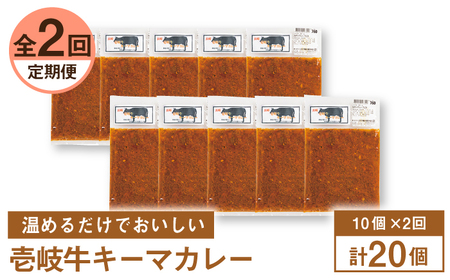 【全2回定期便】壱岐牛キーマカレー 10個《壱岐市》【壱岐味噌工房】黒毛和牛 ブランド牛 九州 カレー 牛肉 [JBW037]