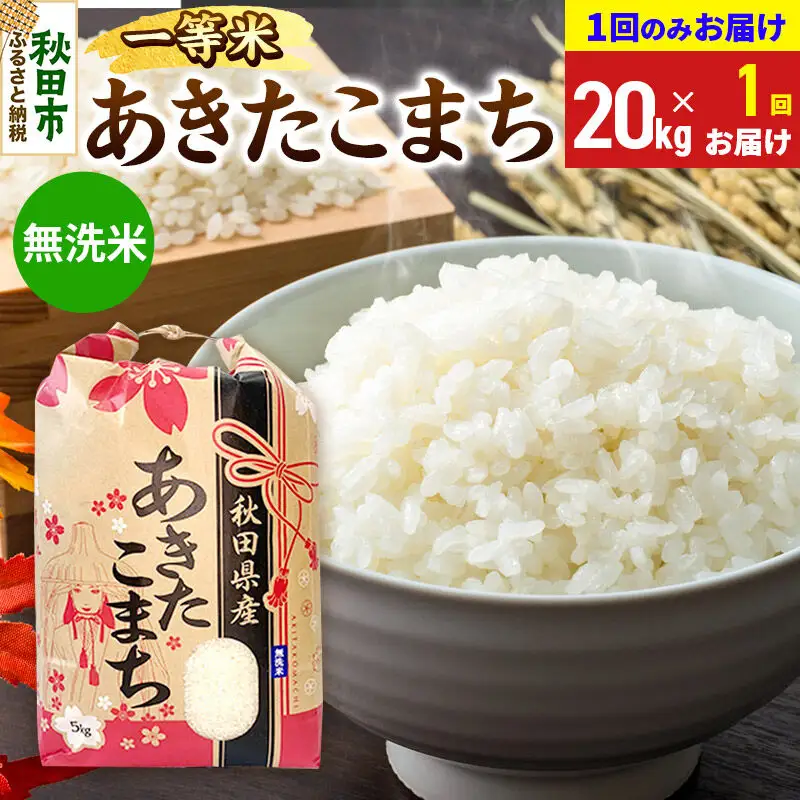 《令和8年産》あきたこまち 一等米 20kg(5kg×4袋) 【1回のみお届け】【無洗米】秋田県産 こまちライン
