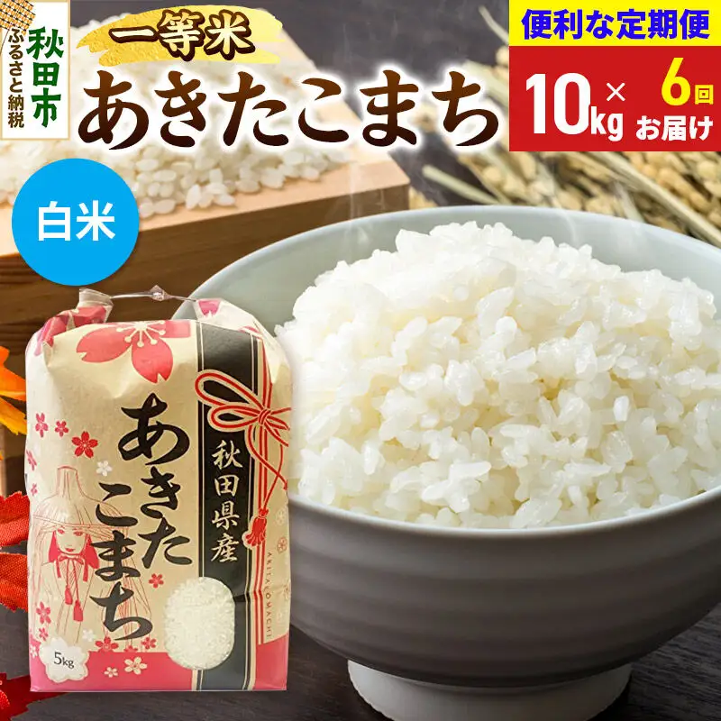 《令和8年産》《定期便6ヶ月》 あきたこまち 一等米 10kg(5kg×2袋) 【白米】秋田県産 こまちライン