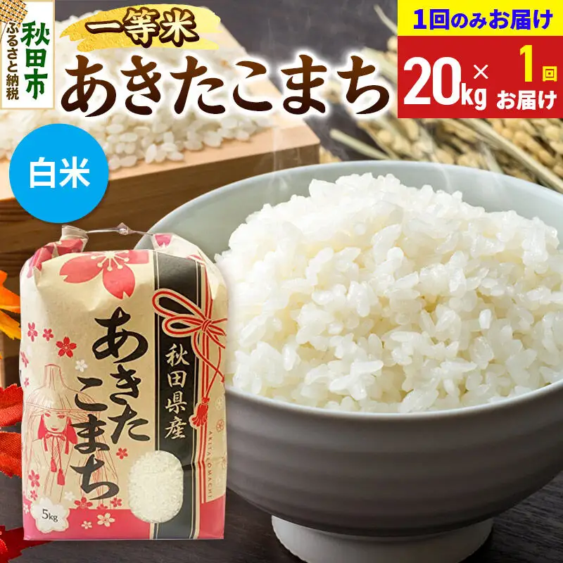 《令和8年産》あきたこまち 一等米 20kg(5kg×4袋) 【1回のみお届け】【白米】秋田県産 こまちライン