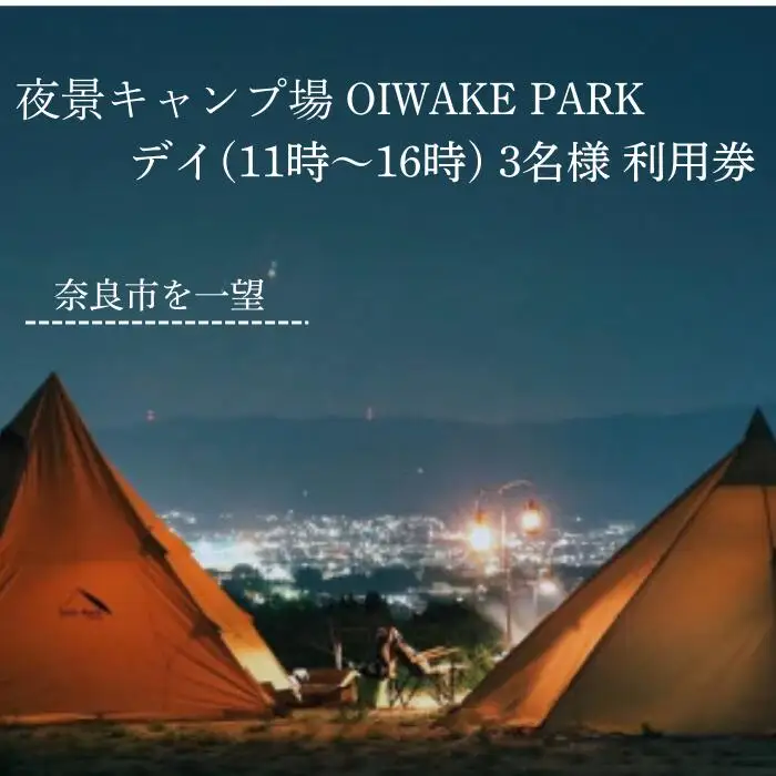 奈良 キャンプ場クーポン ［デイ利用3名様］ OIWAKEPARKキャンプ場 12-009