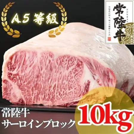 【常陸牛】A5等級 サーロインブロック 10kg_肉 常陸牛 牛肉 うし ビーフ_【配送不可地域：離島・沖縄県】【1517957】