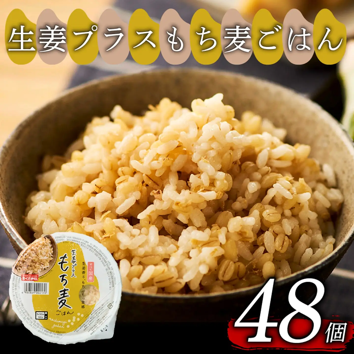 【もち麦】 生姜プラスもち麦ごはん 160g×48個 ご飯パック