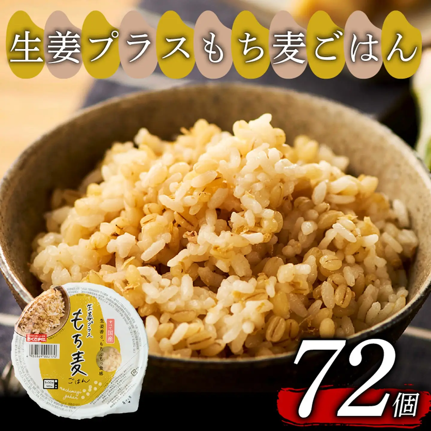 【もち麦】 生姜プラスもち麦ごはん 160g×72個 ご飯パック